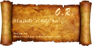 Olajkár Réka névjegykártya